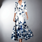 Damen A-Linie Wickel Kleid | Maxi-Women Dress-Kremer Mode