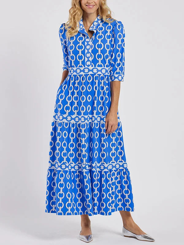 Damen Bedrucktes Sommer Kleid | Maxi-Women Dress-Kremer Mode
