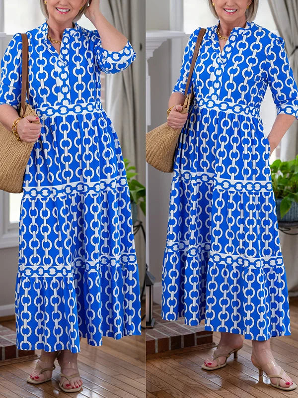 Damen Bedrucktes Sommer Kleid | Maxi-Women Dress-Kremer Mode