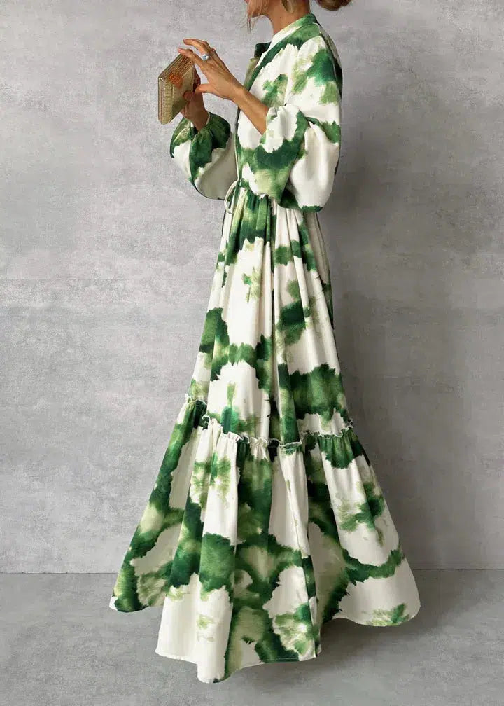 Damen Flatternder Hochzeitsgast Kleid | Maxi-Women Dress-Kremer Mode