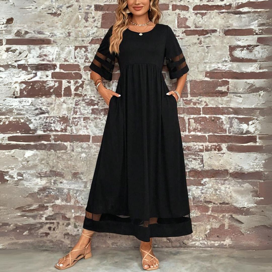 Damen Formelles Hochzeitsgast Kleid | Maxi-Women Dress-Kremer Mode