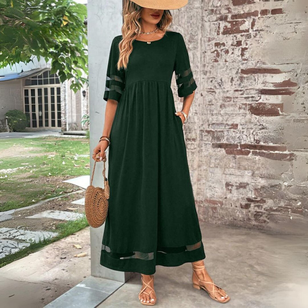 Damen Formelles Hochzeitsgast Kleid | Maxi-Women Dress-Kremer Mode