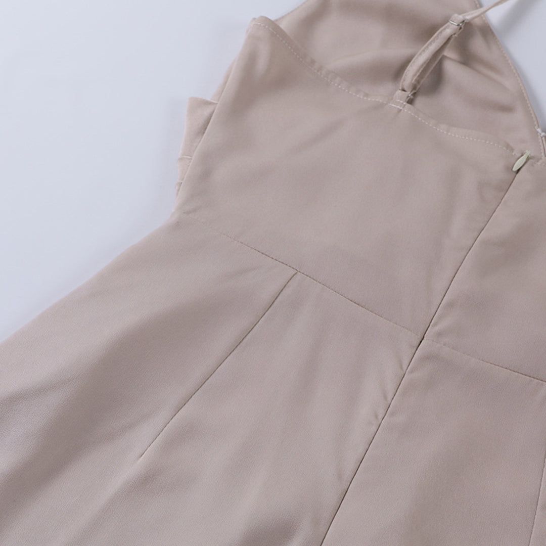 Damen Hoher Schlitz Hochzeitsgast Kleid | Maxi-Women Dress-Kremer Mode