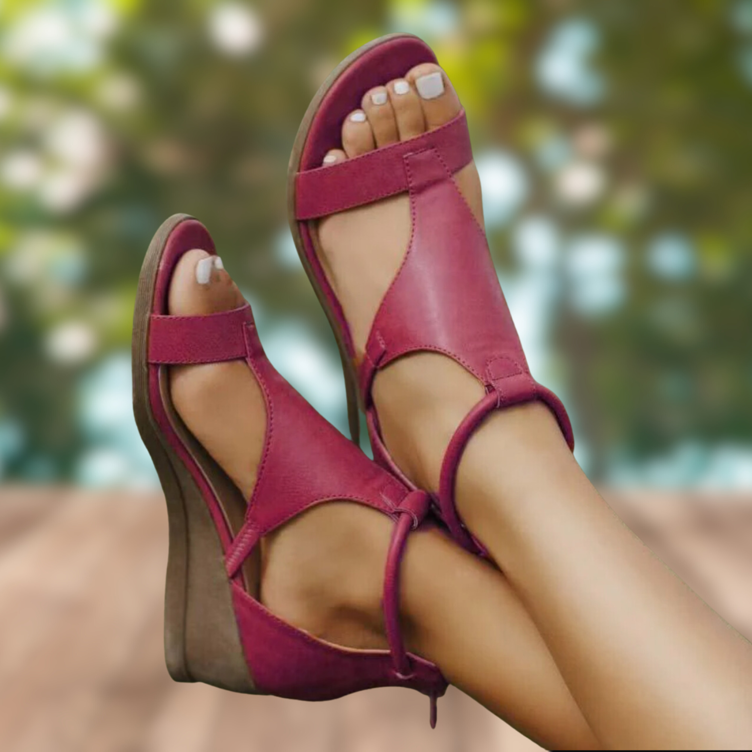 Damen Keil Sandalen | Offener Zeh-Women Sandals-Kremer Mode