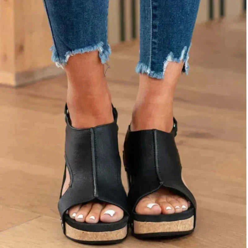 Damen Keilsandaletten | Stilvoll-Women Sandals-Kremer Mode