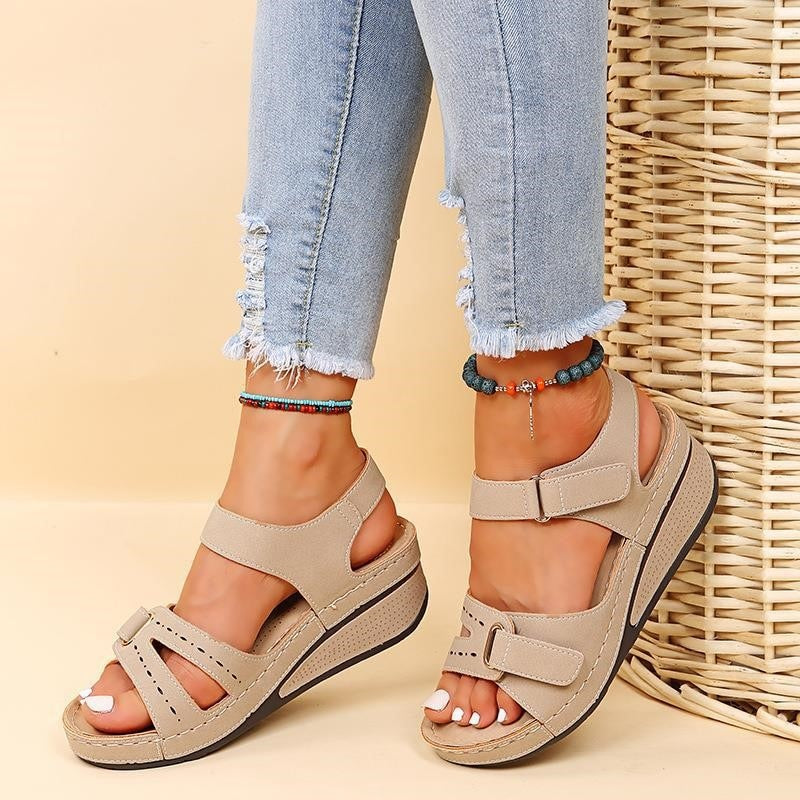 Damen Klassisch Offen Zehen Sandale | Sommer-Women Sandals-Kremer Mode