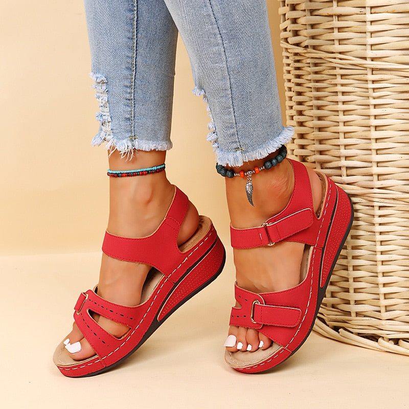 Damen Klassisch Offen Zehen Sandale | Sommer-Women Sandals-Kremer Mode