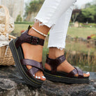 Damen Knöchelriemen Offene Zehen Sandalen | Sommer-Women Sandals-Kremer Mode