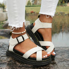 Damen Knöchelriemen Offene Zehen Sandalen | Sommer-Women Sandals-Kremer Mode