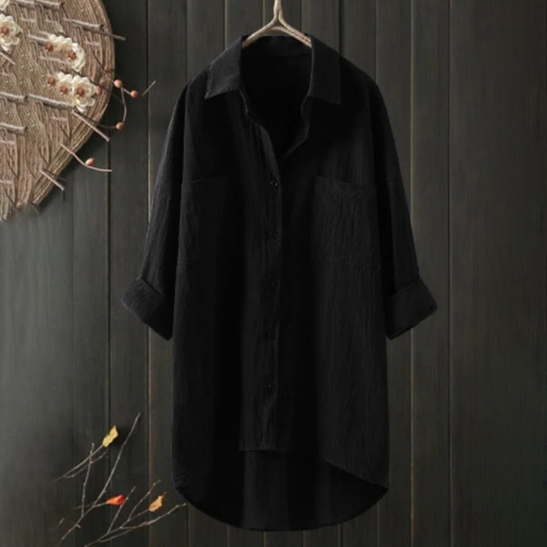 Damen Lässig Lockere Passform Hemd | Langärmelig-Women Shirts-Kremer Mode