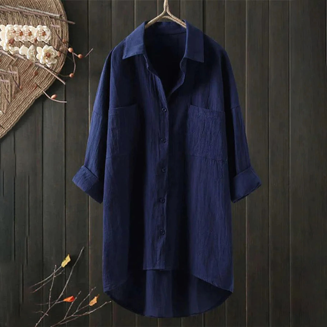 Damen Lässig Lockere Passform Hemd | Langärmelig-Women Shirts-Kremer Mode