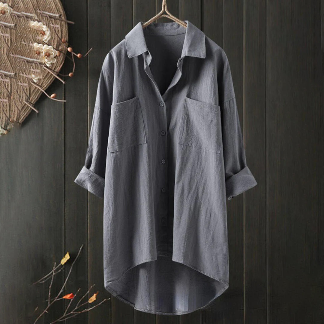 Damen Lässig Lockere Passform Hemd | Langärmelig-Women Shirts-Kremer Mode