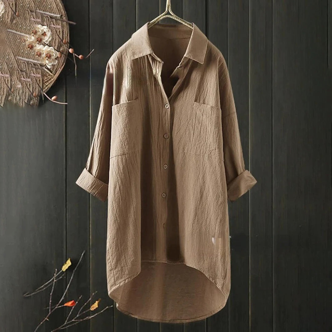 Damen Lässig Lockere Passform Hemd | Langärmelig-Women Shirts-Kremer Mode