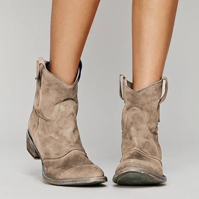 Damen Lässige Jahrgang Stiefel | Reinschlüpfen-Women Boots-Kremer Mode