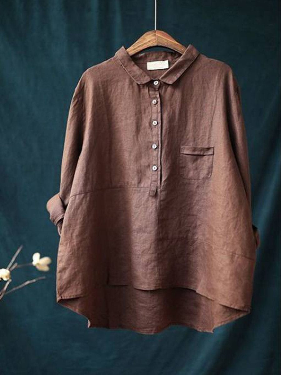 Damen Lässiges Lockere Hemd | Langarm-Women Shirt-Kremer Mode