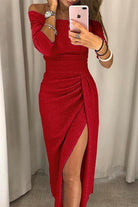 Damen Legantes Schulter Freies Kleid | Midi-Women Dress-Kremer Mode