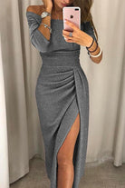 Damen Legantes Schulter Freies Kleid | Midi-Women Dress-Kremer Mode