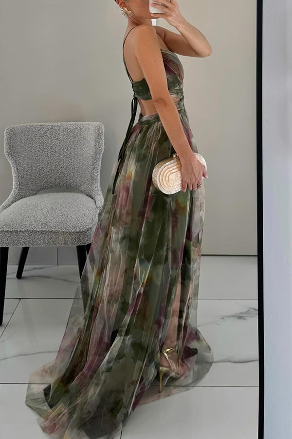 Damen Mehrfarbig Formelles Kleid | Maxi-Women Dress-Kremer Mode