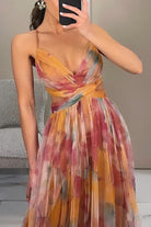Damen Mehrfarbig Formelles Kleid | Maxi-Women Dress-Kremer Mode