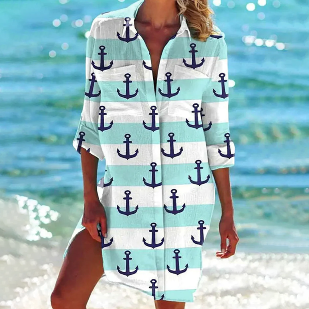 Damen Mehrfarbiges Übergroßes Hemd | Lange Ärmel-Women Shirts-Kremer Mode
