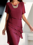 Damen Moderne Hochzeitsgast Kleid | Midi-Women Dress-Kremer Mode