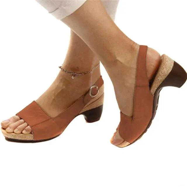 Damen Niedrigem Absatz Sandalen | Offener Spitze-Women Sandals-Kremer Mode