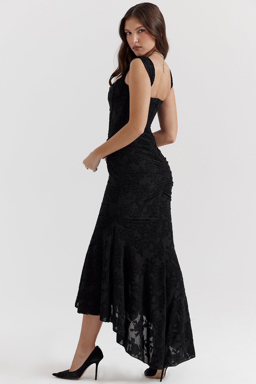 Damen Quadratischer Hals Ärmelloses Hochzeitsgast Kleid | Maxi-Women Dress-Kremer Mode