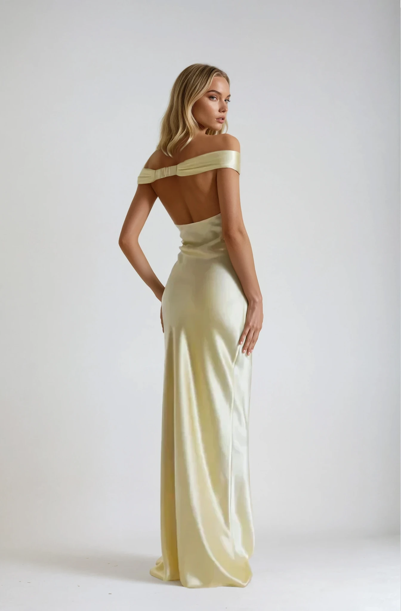 Damen Schulterfrei Meerjungfrau Hochzeit Gast Kleid | Maxi-Women Dress-Kremer Mode