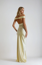 Damen Schulterfrei Meerjungfrau Hochzeit Gast Kleid | Maxi-Women Dress-Kremer Mode