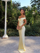 Damen Schulterfrei Meerjungfrau Hochzeit Gast Kleid | Maxi-Women Dress-Kremer Mode