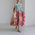 Damen Sommer Strand Blumen Kleid | Maxi-Women Dress-Kremer Mode