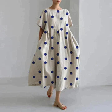 Damen Sommer Strand Blumen Kleid | Maxi-Women Dress-Kremer Mode