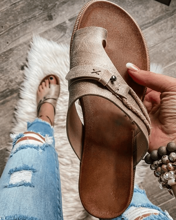 Damen lässig Zehenring Sandalen | Offene Zehe-Women Sandals-Kremer Mode