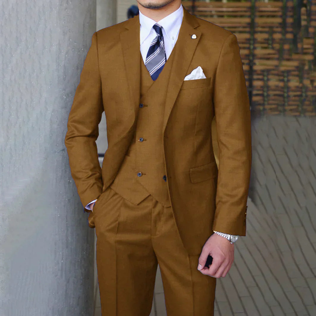 Herren 3-Teilige Tailored Hochzeit Gast Anzug Set | Moderne-Men Set-Kremer Mode
