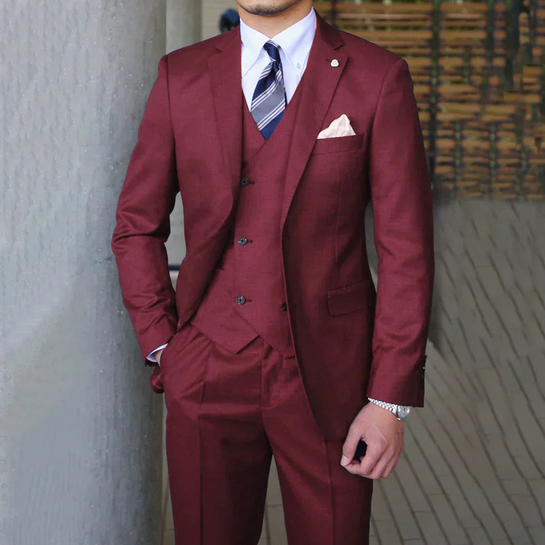 Herren 3-Teilige Tailored Hochzeit Gast Anzug Set | Moderne-Men Set-Kremer Mode