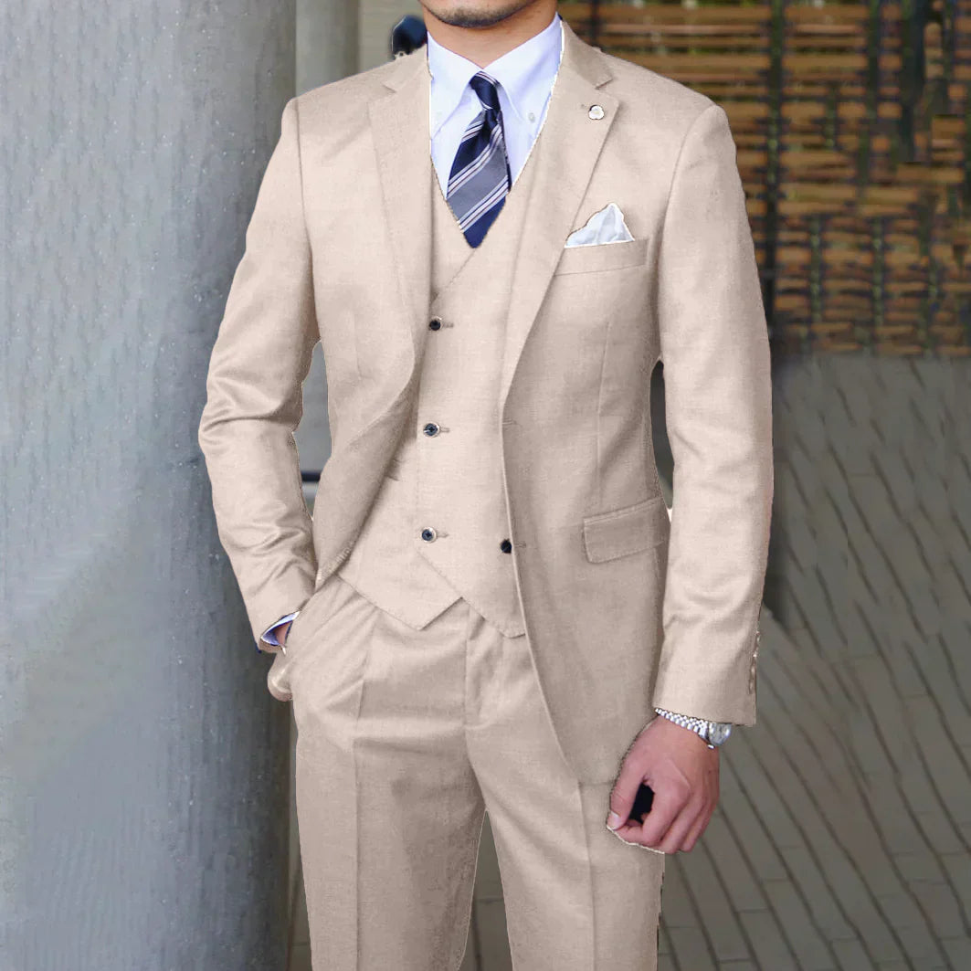 Herren 3-Teilige Tailored Hochzeit Gast Anzug Set | Moderne-Men Set-Kremer Mode