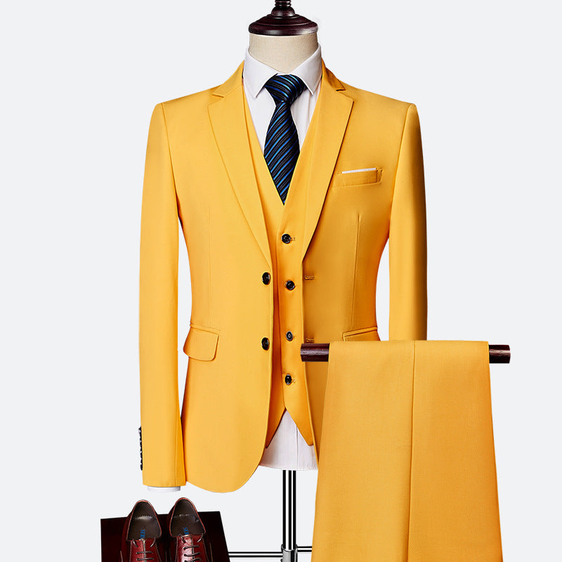 Herren 3-Teiliger Hochzeitsgast Anzug Set | Formelle-Men Set-Kremer Mode