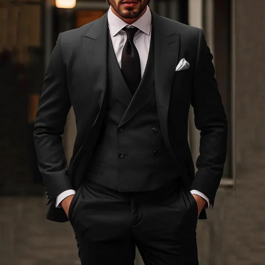 Herren 3-Teiliger Klassischer Hochzeitsgast Anzug Set | Moderne-Men Set-Kremer Mode