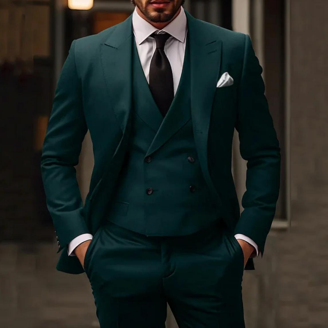 Herren 3-Teiliger Klassischer Hochzeitsgast Anzug Set | Moderne-Men Set-Kremer Mode