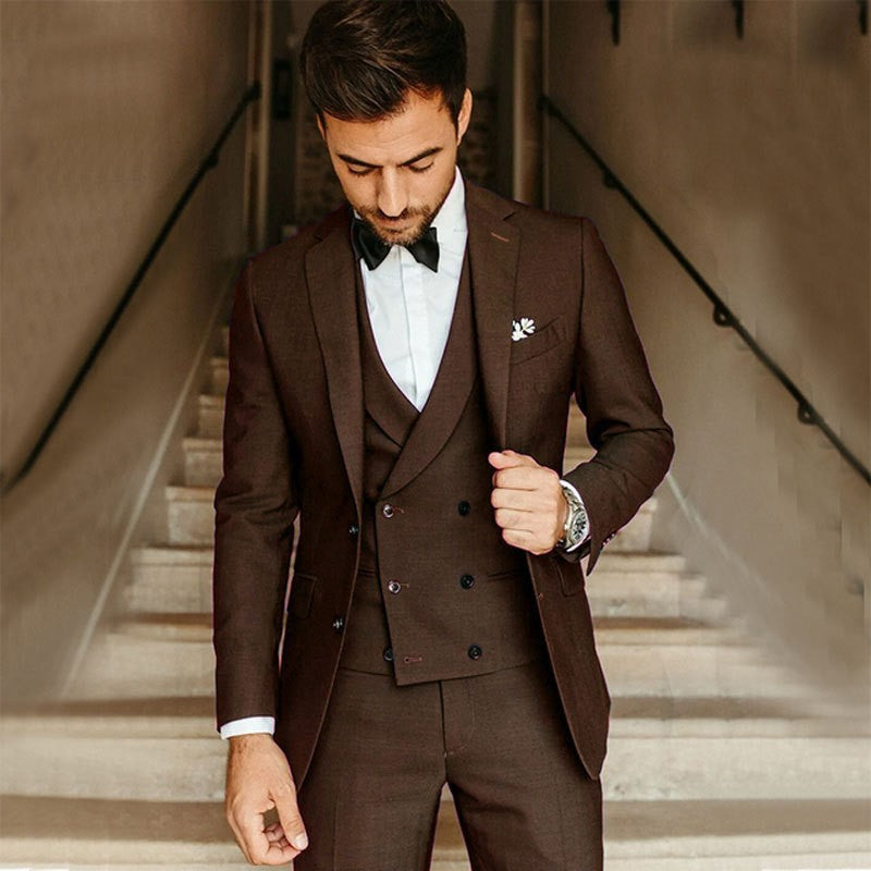 Herren 3-teiliger Hochzeitsgastanzug Set | Formell-Men Sets-Kremer Mode