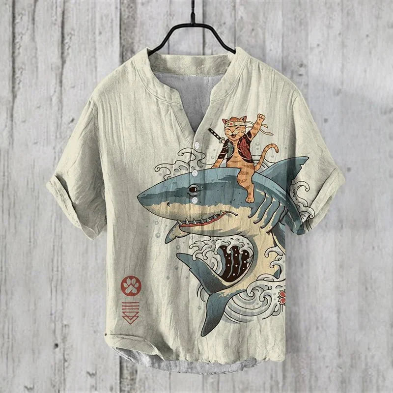 Herren Bedruckt Sommer Hemd | Stylisch-Men Shirt-Kremer Mode