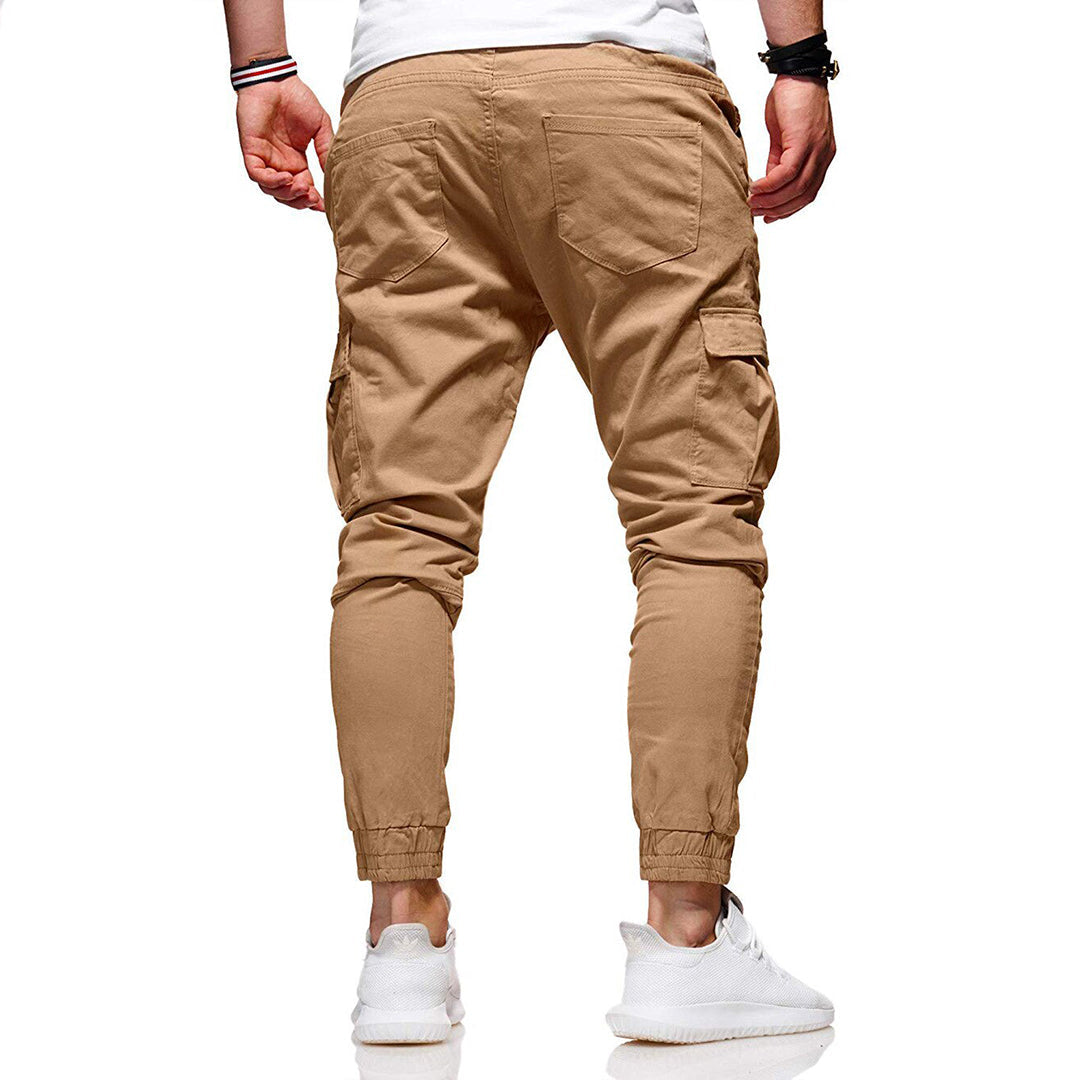 Herren Cargo Hose mit Kordelzug | Elastisch-Men Pants-Kremer Mode