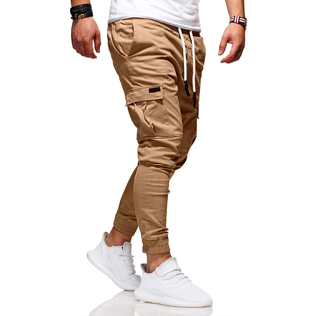 Herren Cargo Hose mit Kordelzug | Elastisch-Men Pants-Kremer Mode
