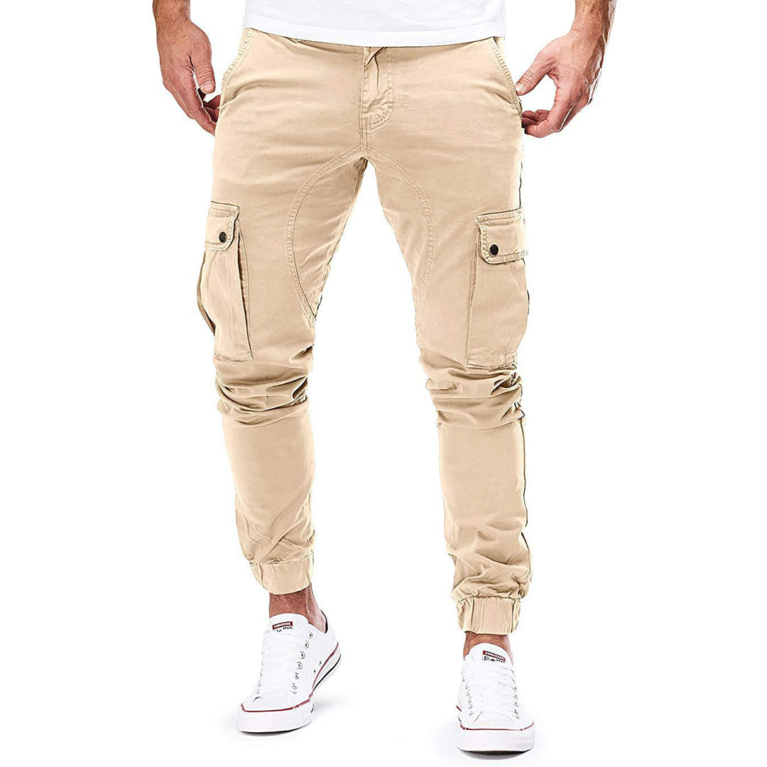 Herren Cargo Hose mit Kordelzug | Elastisch-Men Pants-Kremer Mode