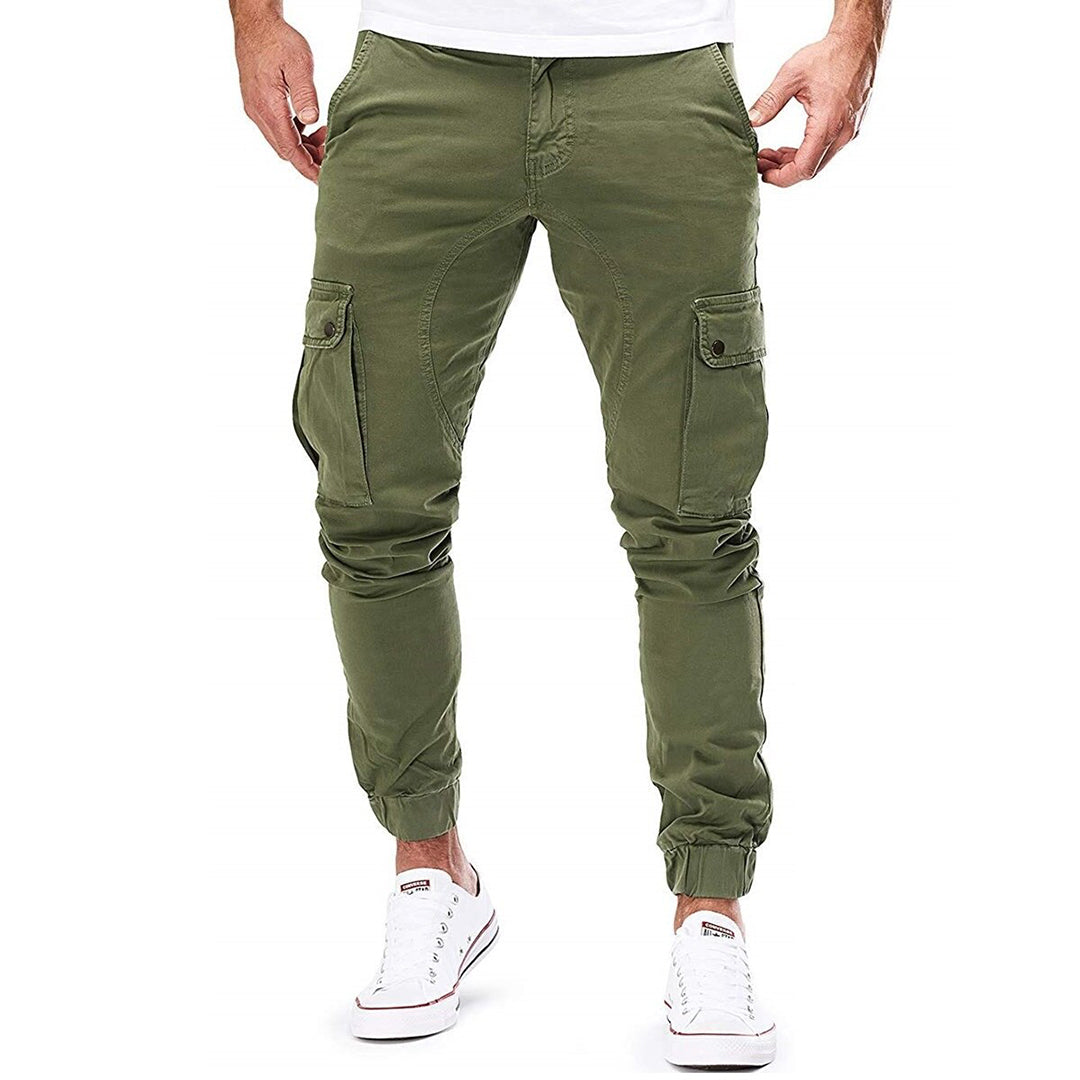 Herren Cargo Hose mit Kordelzug | Elastisch-Men Pants-Kremer Mode