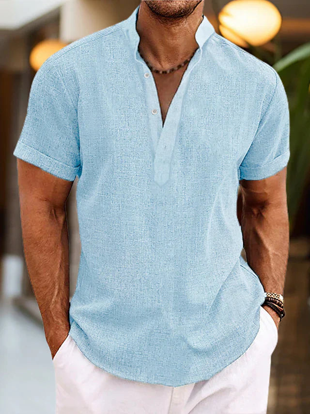 Herren Chinesischer Kragen Sommer Hemd | Lässig-Men Shirt-Kremer Mode