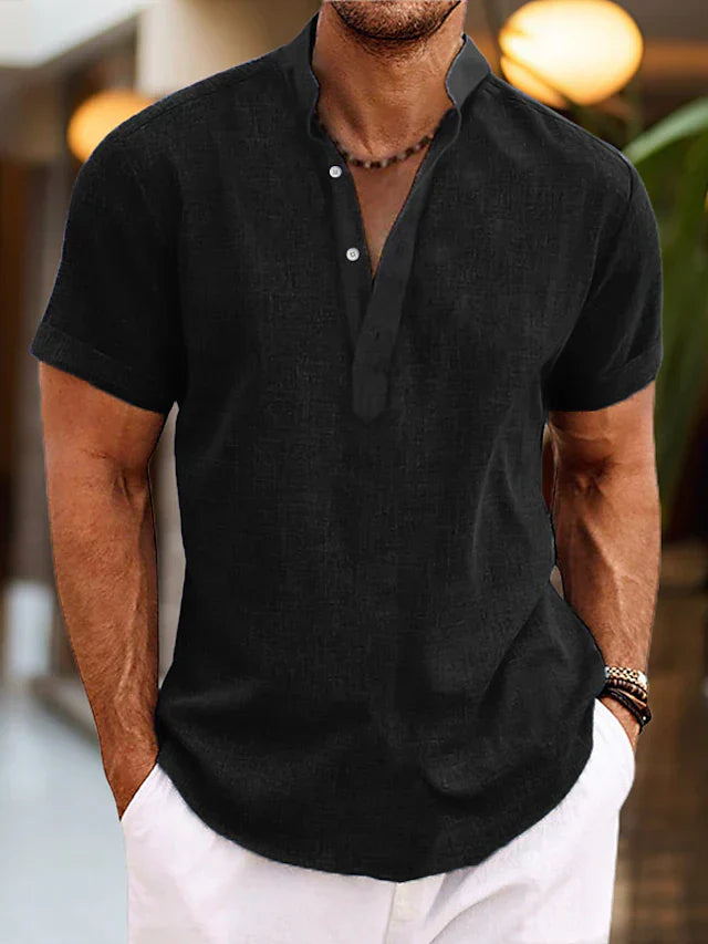 Herren Chinesischer Kragen Sommer Hemd | Lässig-Men Shirt-Kremer Mode