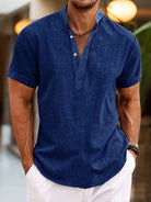 Herren Chinesischer Kragen Sommer Hemd | Lässig-Men Shirt-Kremer Mode