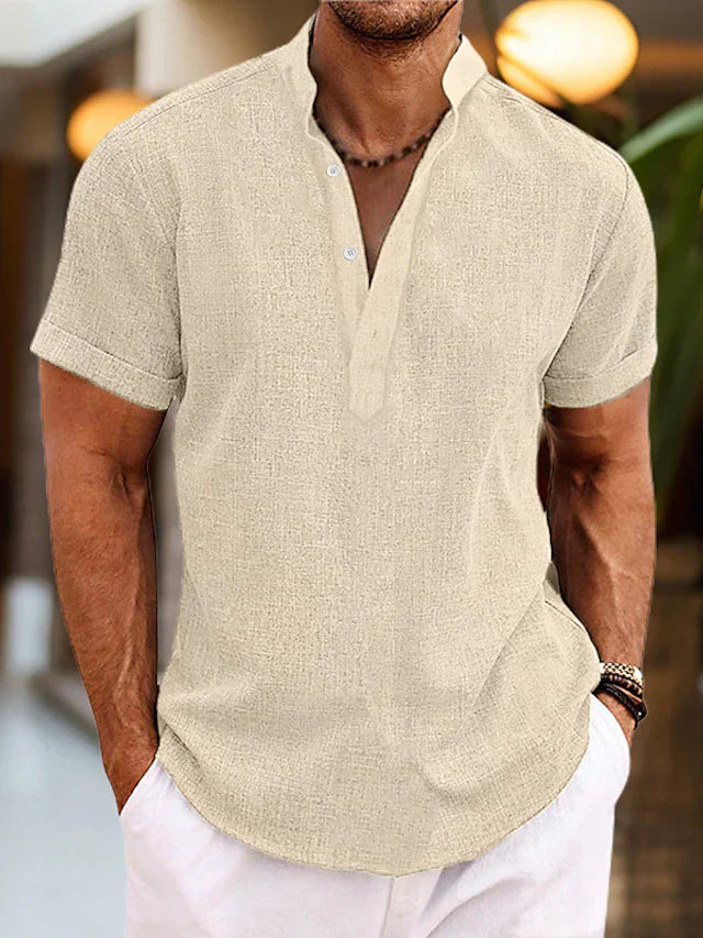 Herren Chinesischer Kragen Sommer Hemd | Lässig-Men Shirt-Kremer Mode