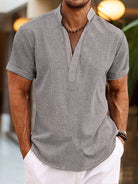 Herren Chinesischer Kragen Sommer Hemd | Lässig-Men Shirt-Kremer Mode